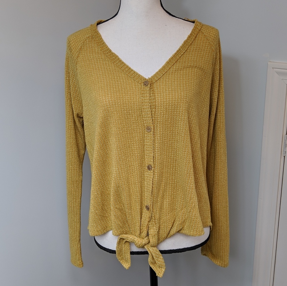 Sienna Sky Button Down Tie Front Top